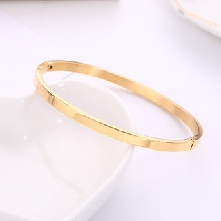 4mm Gold Plated Stainless Steel Hinged Bangle