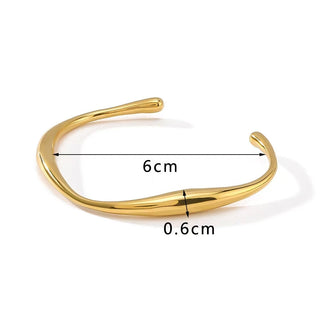 Gold Plated Stainless Steel Asymmetrical Bangle