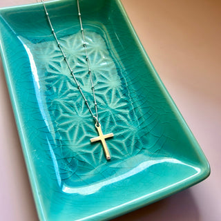 Sterling Silver Cross Pendant Necklace with Fine Bead Chain