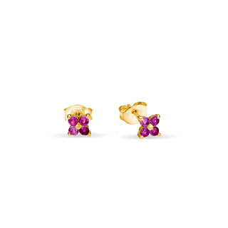 Sterling Silver Gold Plated Petite Flower Stud Earrings