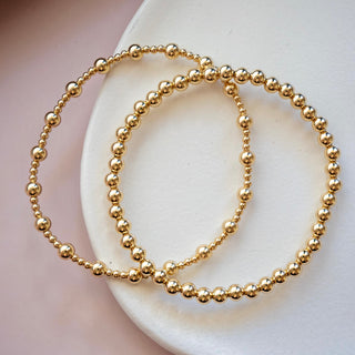 14K Gold Filled Beaded Stretch Bracelet