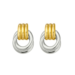Two Tone Chunky Triple Knot Earrings