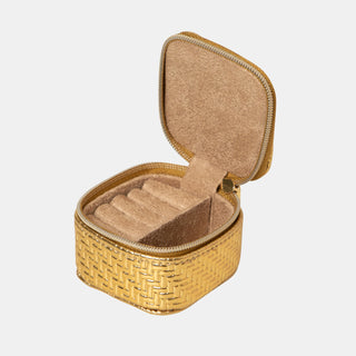 Mini Jewellery Cube - Herringbone Gold