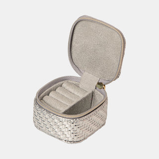 Mini Jewellery Cube - Herringbone Silver