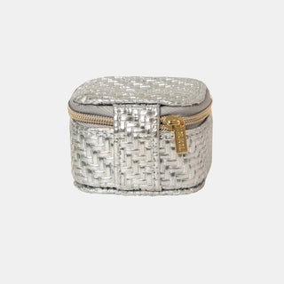 Mini Jewellery Cube - Herringbone Silver