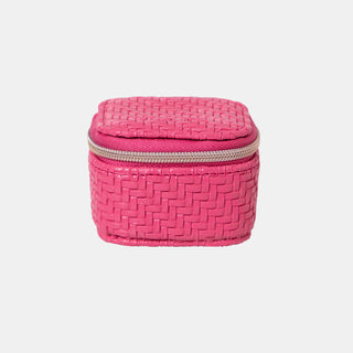 Mini Jewellery Cube - Herringbone Raspberry