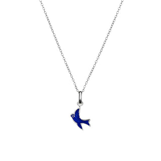 Children's Sterling Silver Bluebird Pendant Necklace
