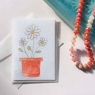 Original Hand Painted Watercolour Keepsake Gift Card | Daisy's