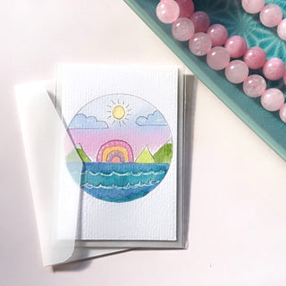 Original Hand Painted Watercolour Keepsake Gift Card | Rainbow