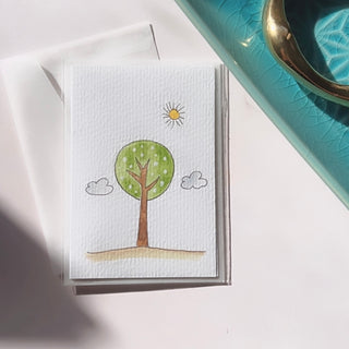 Original Hand Painted Watercolour Keepsake Gift Card | Tree