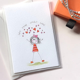 Original Hand Painted Watercolour Keepsake Gift Card | Let Your Spirit Soar