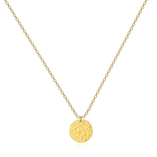 18k Gold Platee Disc Necklace