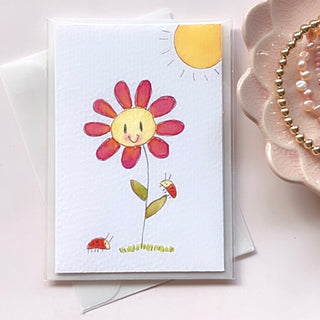 Mini Original Hand Painted Watercolour Keepsake Gift Card | Lady Bug