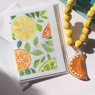 Original Hand Painted Watercolour Keepsake Gift Card | Citrus