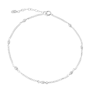 Sterling Silver Pearl and Chain Anklet