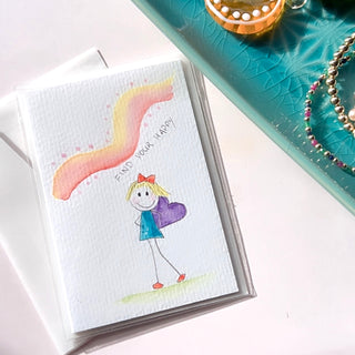 Original Hand Painted Watercolour Keepsake Gift Card | Find your Happy