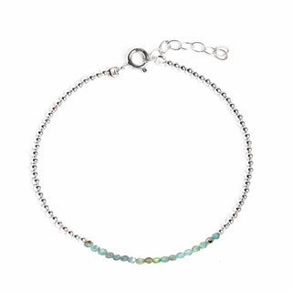 Aquamarine And Sterling Silver Bead Bracelet