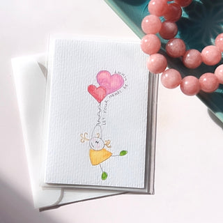 Original Hand Painted Watercolour Keepsake Gift Card | Let Your Heart Be Light