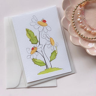 Original Hand Painted Watercolour Keepsake Gift Card | Daisy's