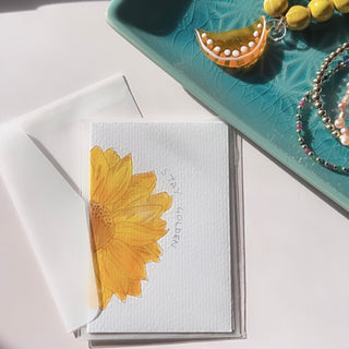 Original Hand Painted Watercolour Keepsake Gift Card | Sunflower