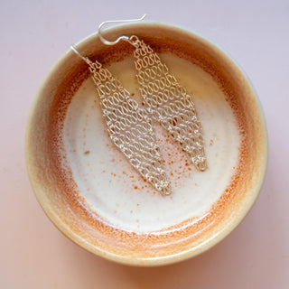 Sterling Silver Mesh Drop Earring
