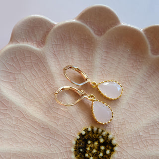 Ice Pink Gold Filled Drop Earrings