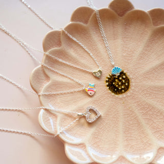 Children's Sterling Silver Blue Shell Pendant Necklace