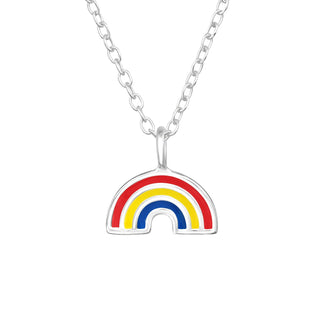 Children's Sterling Silver Rainbow Pendant Necklace