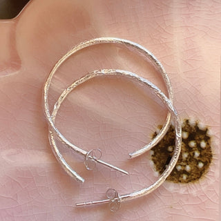 Sterling Silver Hoop Stud Earrings
