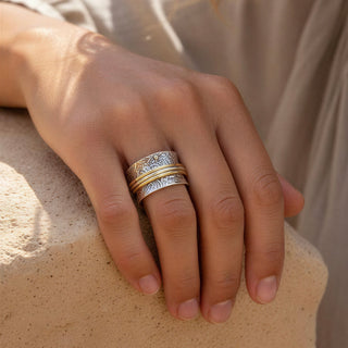 Sterling Silver and Brass Spin Ring