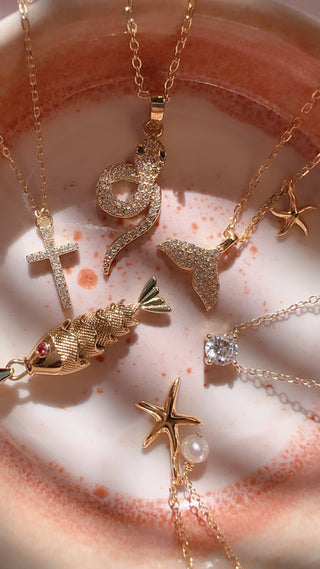 Whale Tail and Starfish Necklace