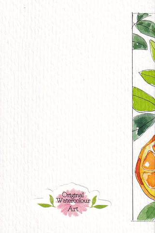 Original Hand Painted Watercolour Keepsake Gift Card | Citrus