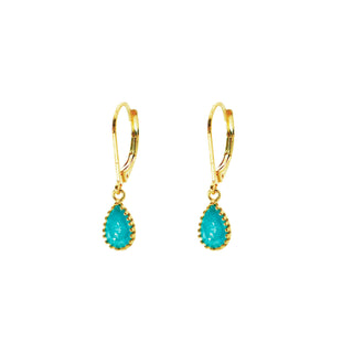 Light Blue Teardrop Leverback Earrings