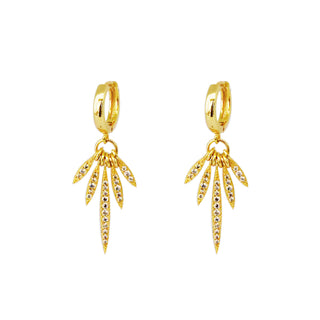 Gold Chandelier Marquise Drop Earrings with Cubic Zirconia