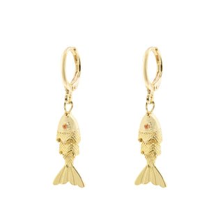 Gold Plated Fish Earrings
