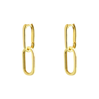 Gold Paperclip Huggy Earrings