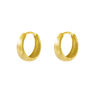 Gold Huggie Earring Matt Finish 10mm