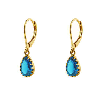 Cobalt Blue Teardrop Leverback Earrings