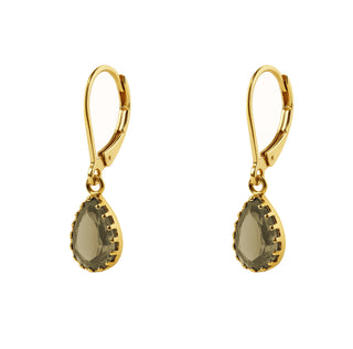 Olive Teardrop Leverback Earrings