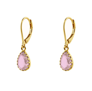 Ice Pink Gold Filled Drop Earrings