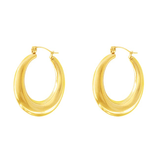 Gold Tapered Hoop Earrings 3cm