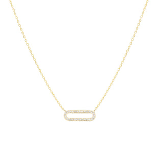 Gold Open Oval Cubic Zirconia Necklace