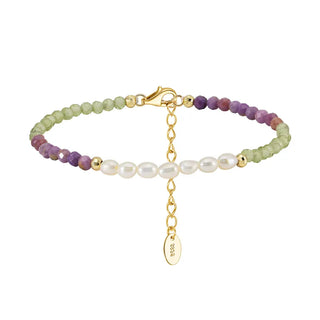 Freshwater Pearl and Natural Stone Beaded Bracelet