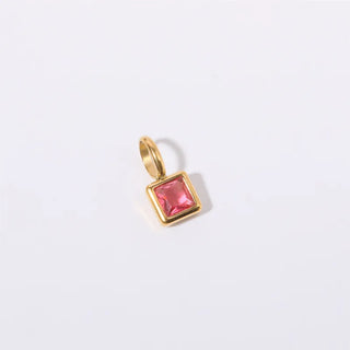 Square Birthstone Charm | Tourmaline