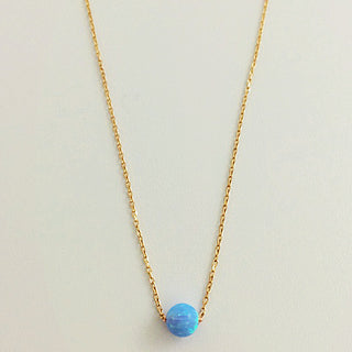 Gold Plated Sterling Silver Opalite Bead Necklace