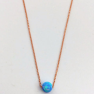 Rose Gold Plated Sterling Silver Opalite Bead Necklace