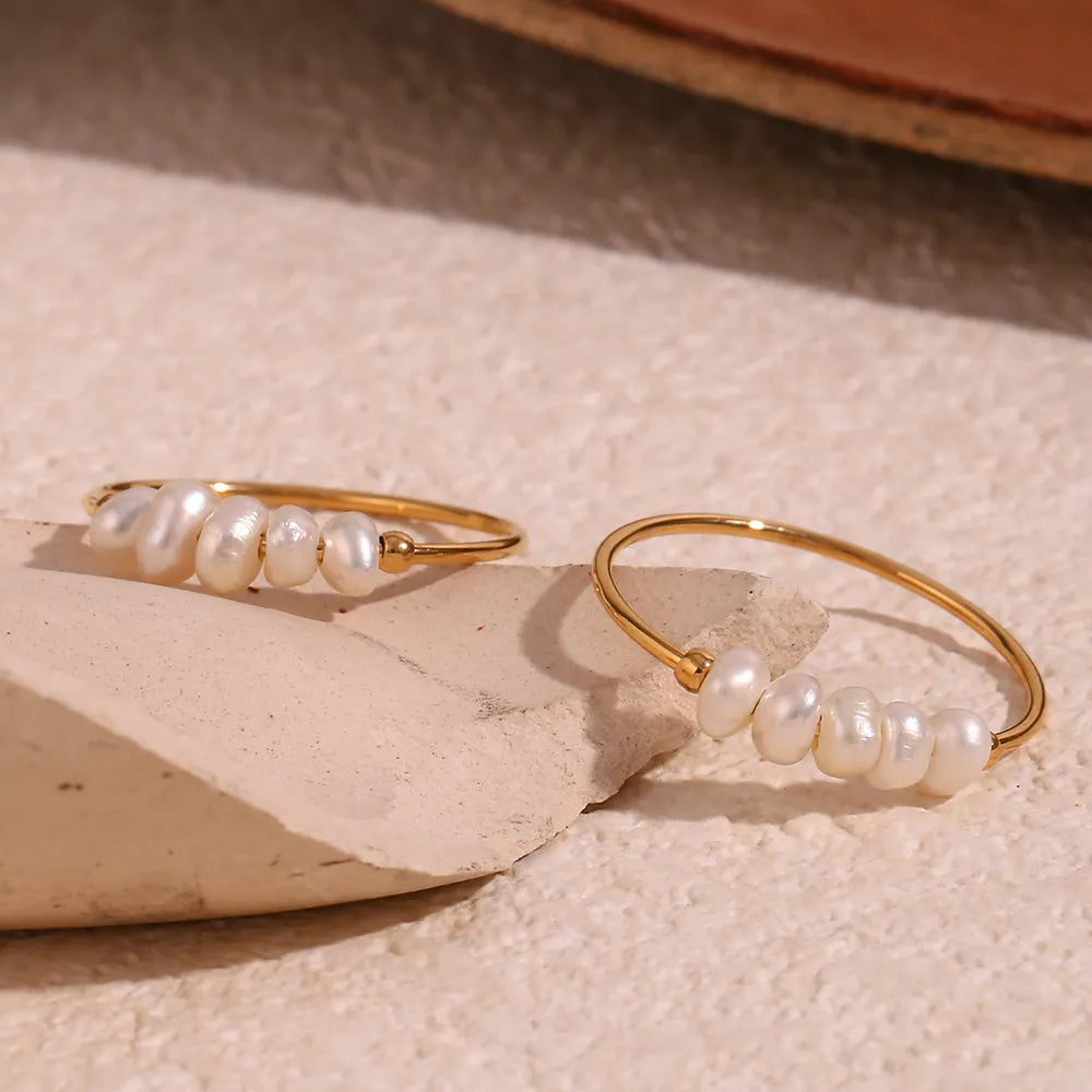 18k Gold Plated Mini Pearl Ring