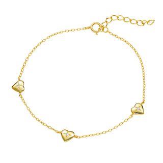Gold Plated North Star Heart Charm Bracelet
