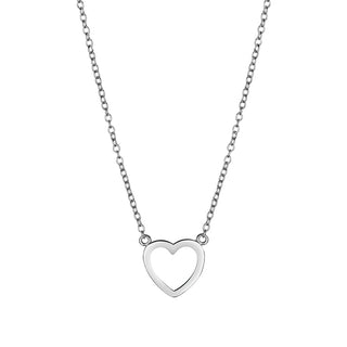Children's Sterling Silver Open Heart Pendant Necklace