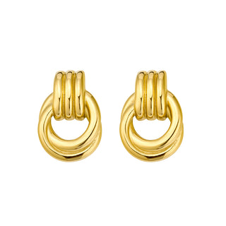 Gold Chunky Triple Knot Earrings